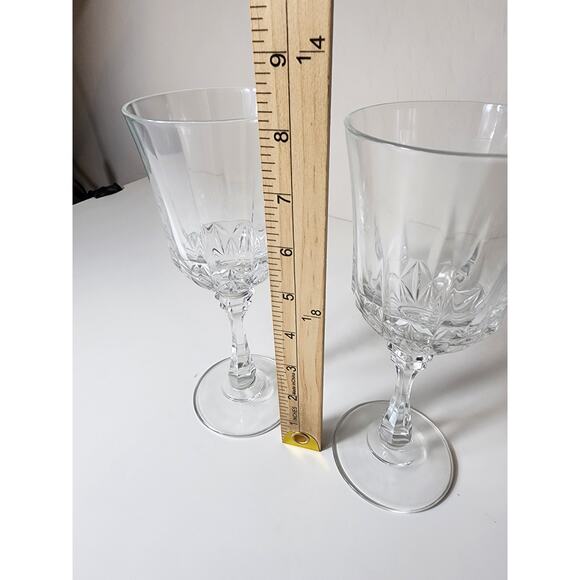 ST GEORGE American Heritage Water Wine Goblets Crystal 8" Tall Set of 2 - Picture 5 of 6